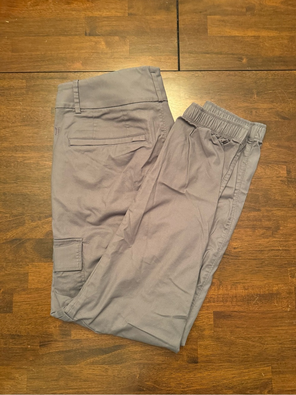 Kit and Ace Slate Gray Elastic-Waist Cargo Chinos